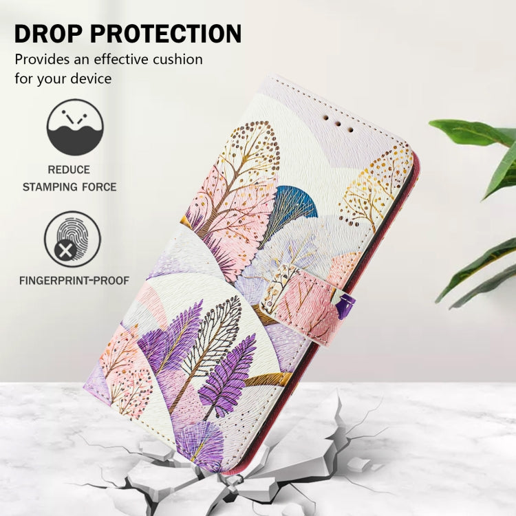For iPhone 15 Pro Art Colored Drawing Pattern Leather Phone Case