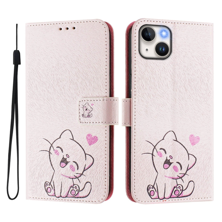 For iPhone 15 Plus Art Colored Drawing Pattern Leather Phone Case
