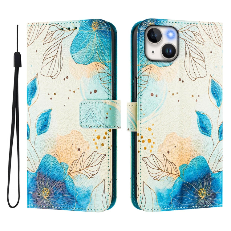 For iPhone 15 Plus Art Colored Drawing Pattern Leather Phone Case
