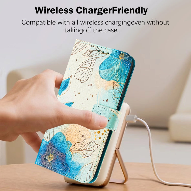 For iPhone 15 Plus Art Colored Drawing Pattern Leather Phone Case