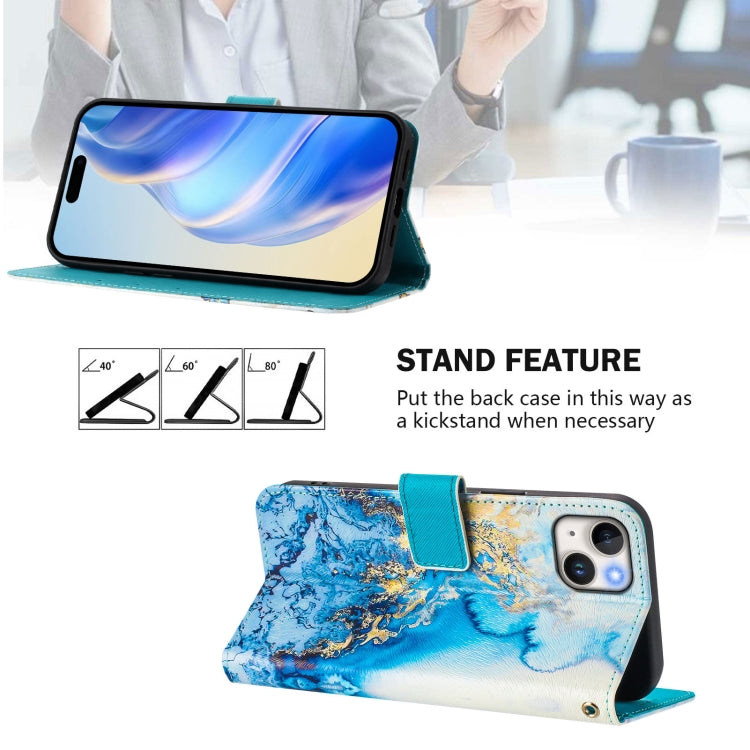 For iPhone 15 Plus Art Colored Drawing Pattern Leather Phone Case