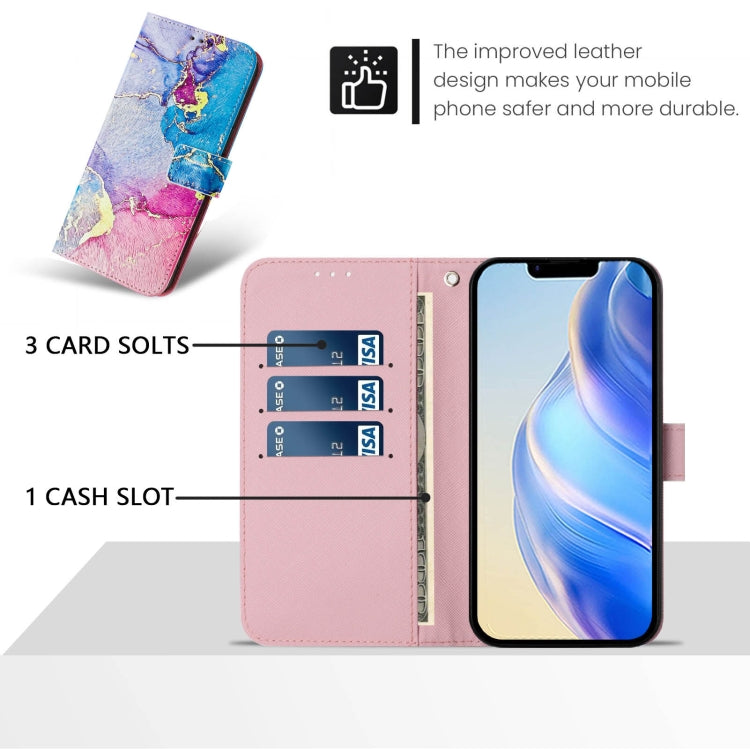 For iPhone 15 Plus Art Colored Drawing Pattern Leather Phone Case