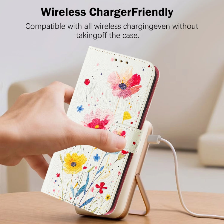 For iPhone 15 Art Colored Drawing Pattern Leather Phone Case