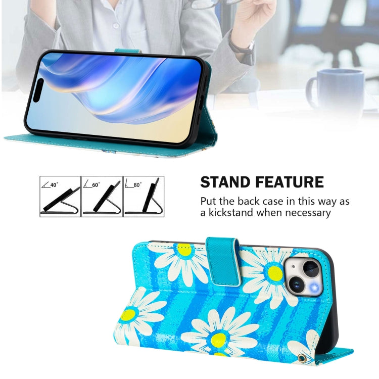 For iPhone 15 Art Colored Drawing Pattern Leather Phone Case