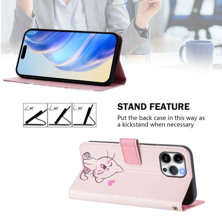 For iPhone 13 Pro Art Colored Drawing Pattern Leather Phone Case