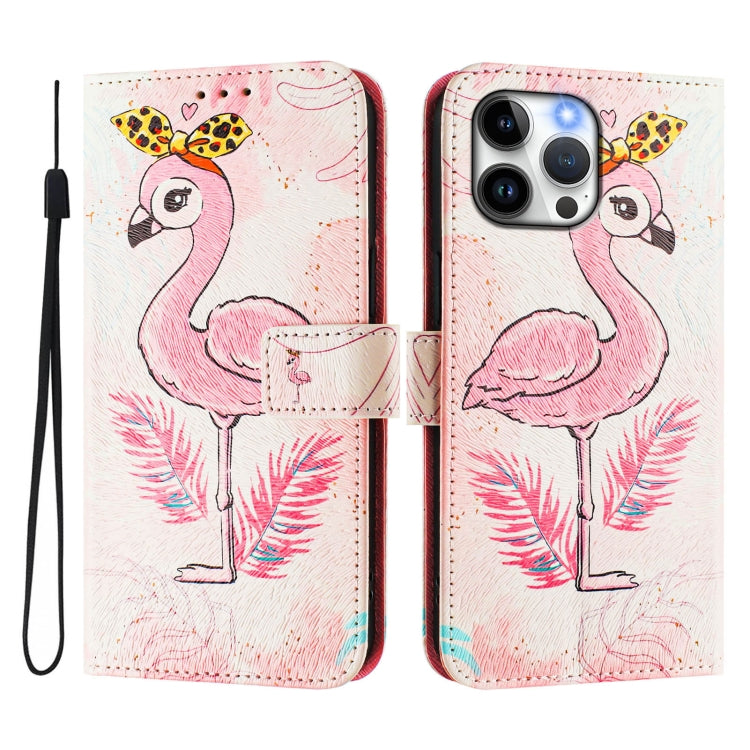 For iPhone 13 Pro Art Colored Drawing Pattern Leather Phone Case