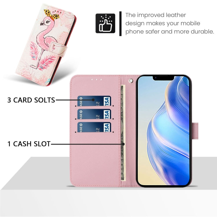 For iPhone 13 Pro Art Colored Drawing Pattern Leather Phone Case