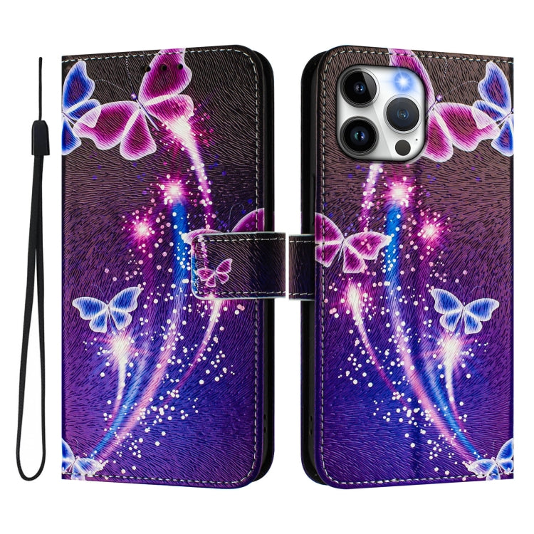 For iPhone 13 Pro Art Colored Drawing Pattern Leather Phone Case