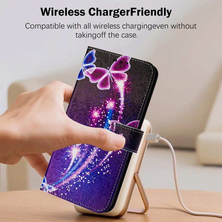 For iPhone 13 Pro Art Colored Drawing Pattern Leather Phone Case
