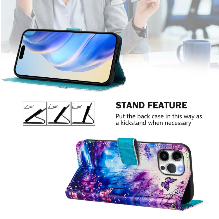 For iPhone 13 Pro Art Colored Drawing Pattern Leather Phone Case
