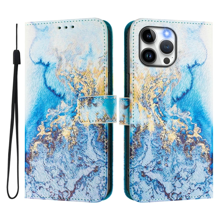 For iPhone 13 Pro Art Colored Drawing Pattern Leather Phone Case