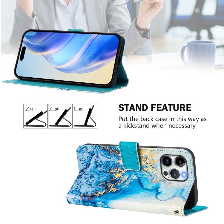 For iPhone 13 Pro Art Colored Drawing Pattern Leather Phone Case