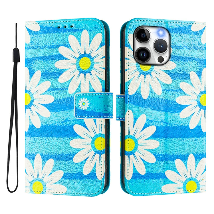 For iPhone 13 Pro Art Colored Drawing Pattern Leather Phone Case