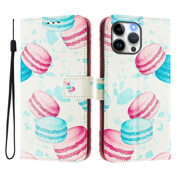For iPhone 13 Pro Art Colored Drawing Pattern Leather Phone Case