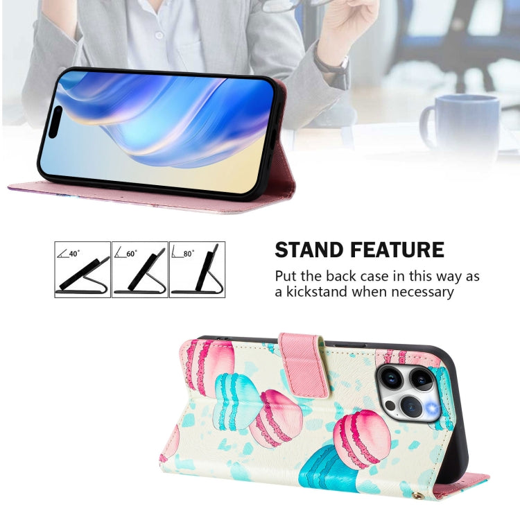 For iPhone 13 Pro Art Colored Drawing Pattern Leather Phone Case
