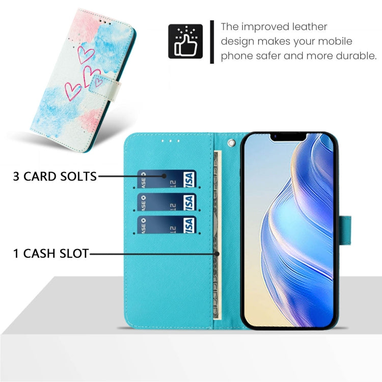 For iPhone 13 Pro Art Colored Drawing Pattern Leather Phone Case