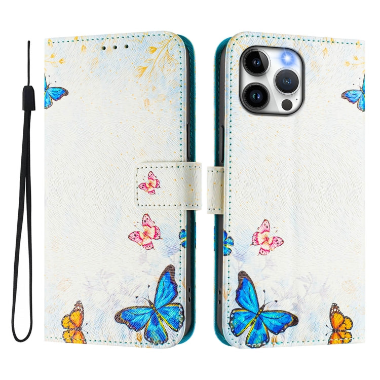 For iPhone 13 Pro Max Art Colored Drawing Pattern Leather Phone Case