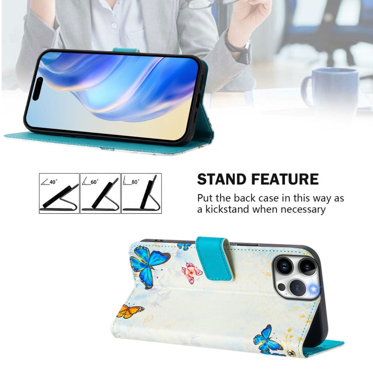 For iPhone 13 Pro Max Art Colored Drawing Pattern Leather Phone Case