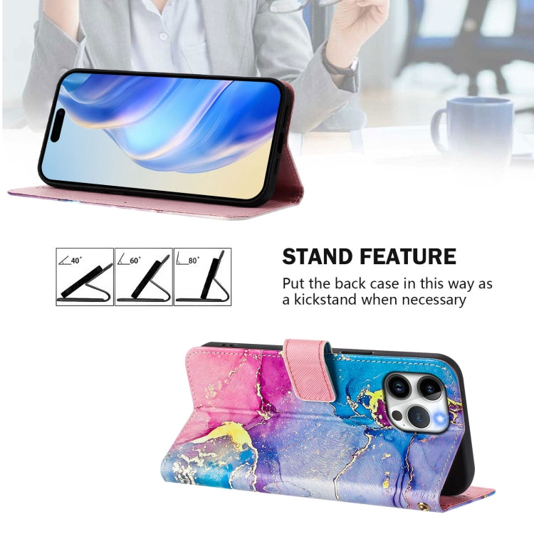For iPhone 13 Pro Max Art Colored Drawing Pattern Leather Phone Case