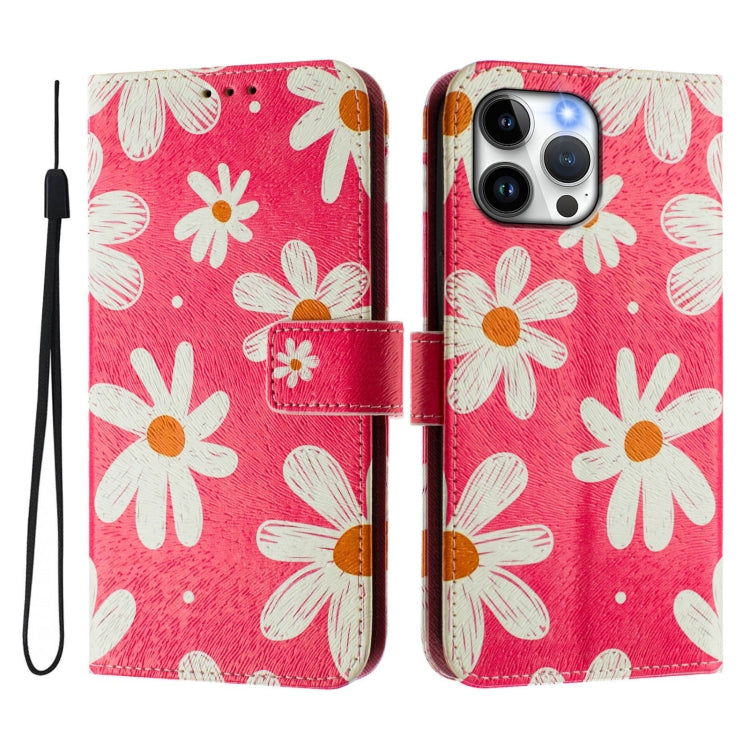For iPhone 13 Pro Max Art Colored Drawing Pattern Leather Phone Case