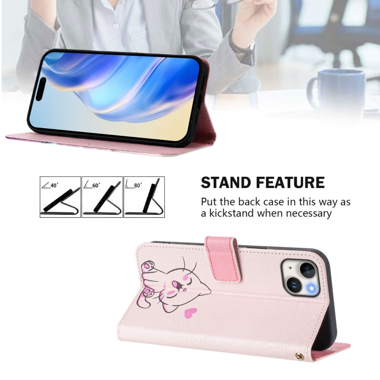 For iPhone 14 / 13 Art Colored Drawing Pattern Leather Phone Case