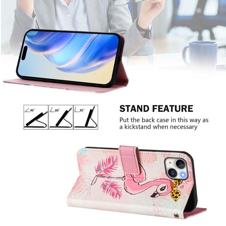 For iPhone 14 / 13 Art Colored Drawing Pattern Leather Phone Case