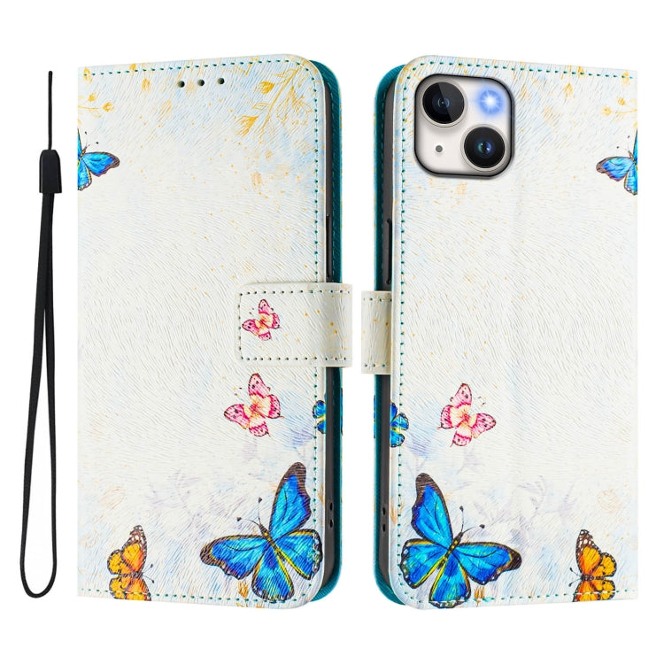 For iPhone 14 / 13 Art Colored Drawing Pattern Leather Phone Case