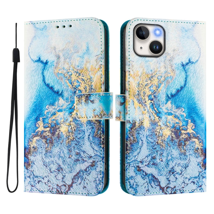 For iPhone 14 / 13 Art Colored Drawing Pattern Leather Phone Case