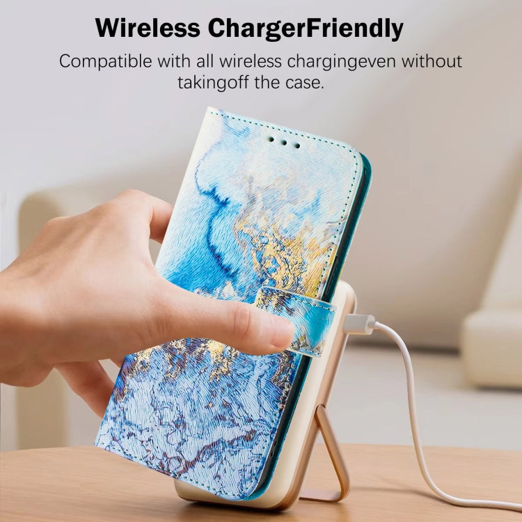 For iPhone 14 / 13 Art Colored Drawing Pattern Leather Phone Case