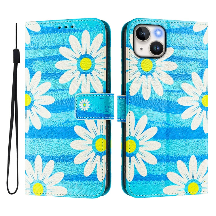 For iPhone 14 / 13 Art Colored Drawing Pattern Leather Phone Case