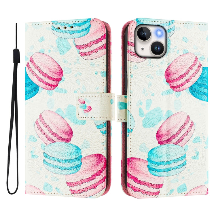 For iPhone 14 / 13 Art Colored Drawing Pattern Leather Phone Case