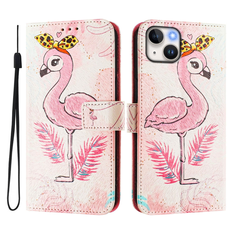 For iPhone 14 Plus Art Colored Drawing Pattern Leather Phone Case