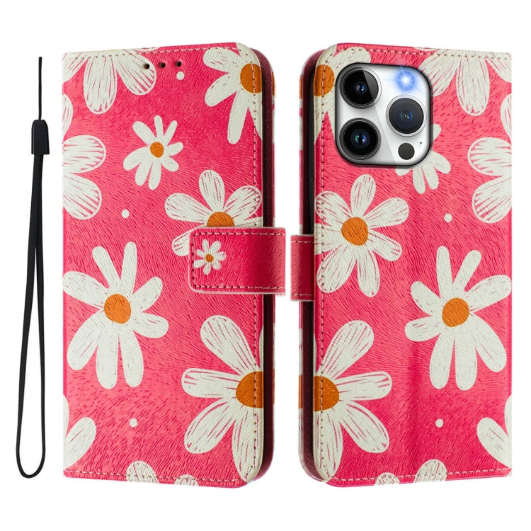 For iPhone 14 pro Art Colored Drawing Pattern Leather Phone Case