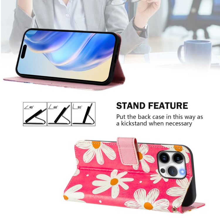 For iPhone 14 pro Art Colored Drawing Pattern Leather Phone Case