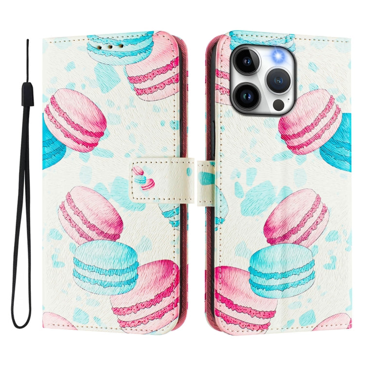 For iPhone 14 pro Art Colored Drawing Pattern Leather Phone Case