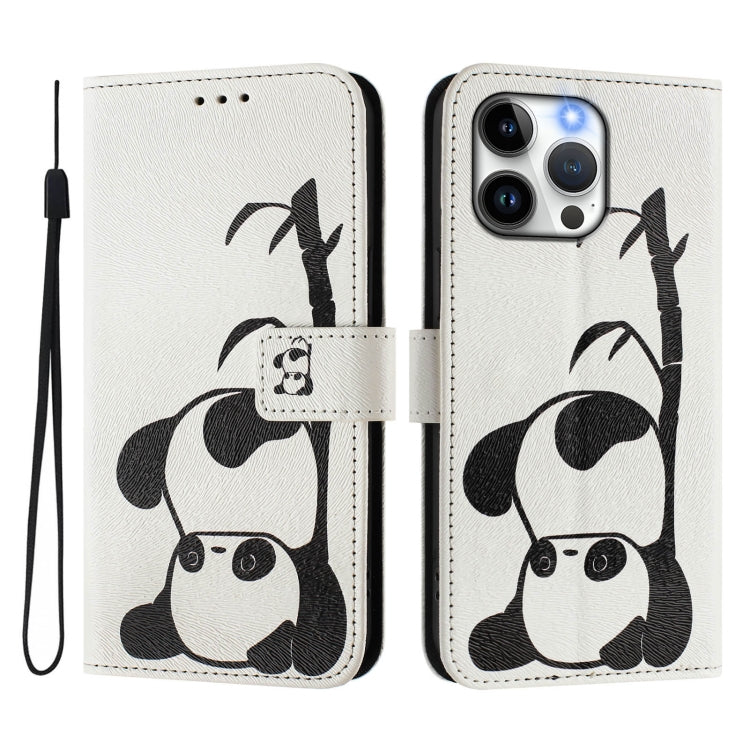 For iPhone 14 Pro Max Art Colored Drawing Pattern Leather Phone Case