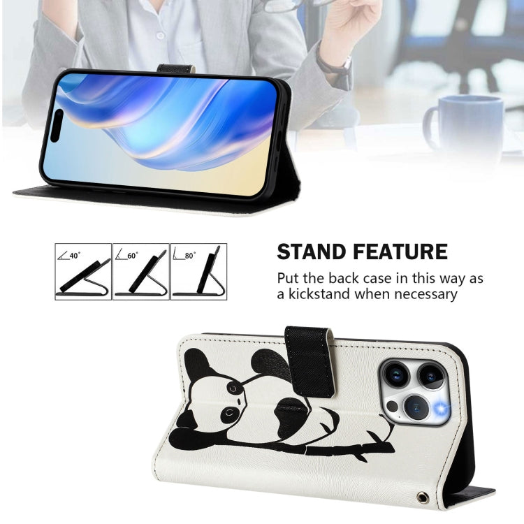 For iPhone 14 Pro Max Art Colored Drawing Pattern Leather Phone Case