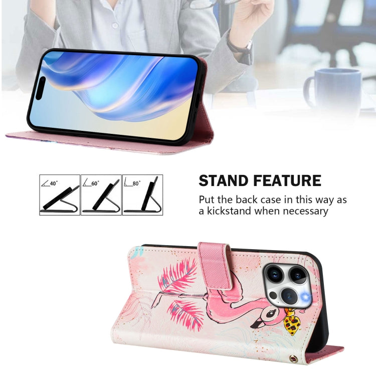 For iPhone 14 Pro Max Art Colored Drawing Pattern Leather Phone Case