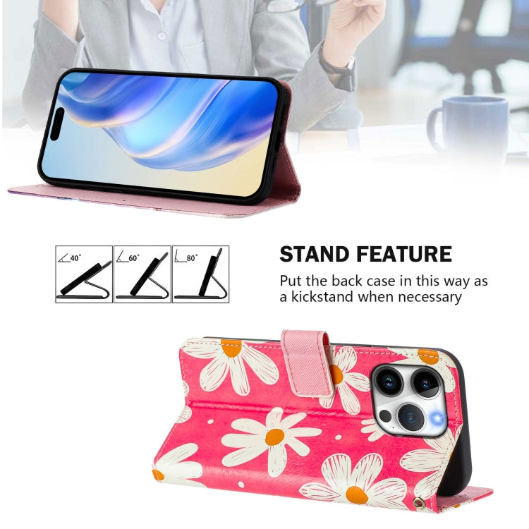 For iPhone 14 Pro Max Art Colored Drawing Pattern Leather Phone Case