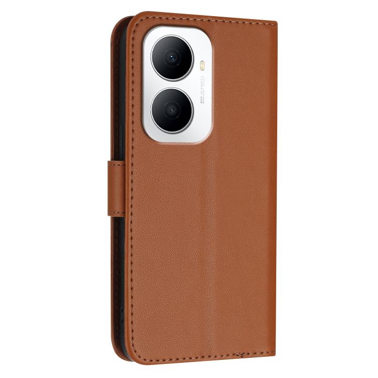 For Huawei Enjoy 80 Plus Triangle Pattern Buckle Clasp Leather Phone Case