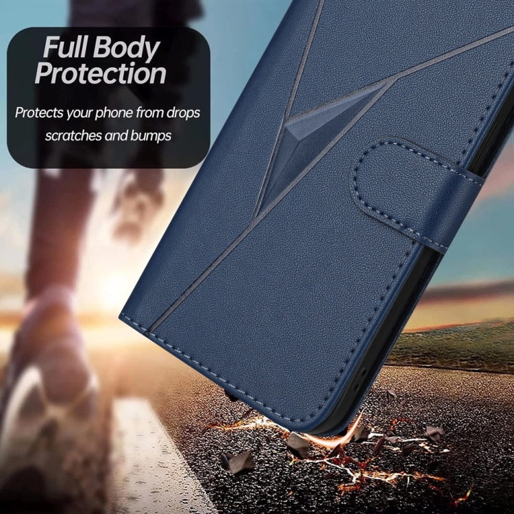 For Honor X8 5G Triangle Pattern Buckle Clasp Leather Phone Case