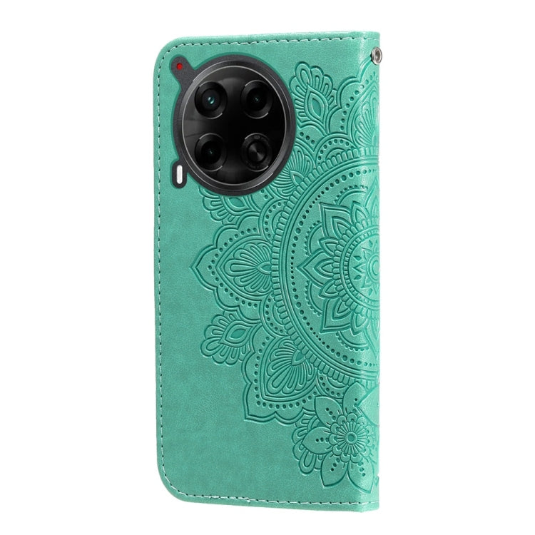 For Tecno Camon 30 4G / 5G Seven-petal Flowers Embossing Leather Phone Case