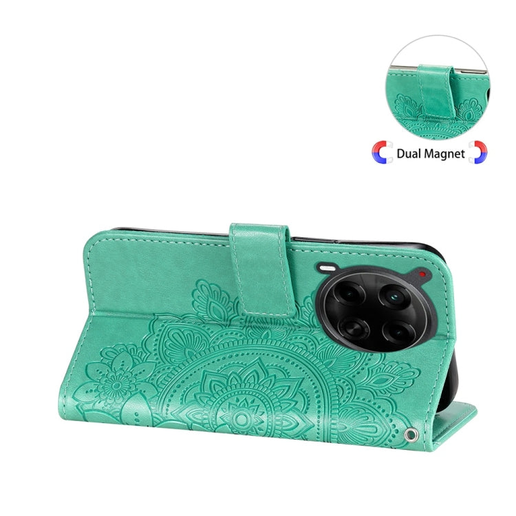 For Tecno Camon 30 4G / 5G Seven-petal Flowers Embossing Leather Phone Case
