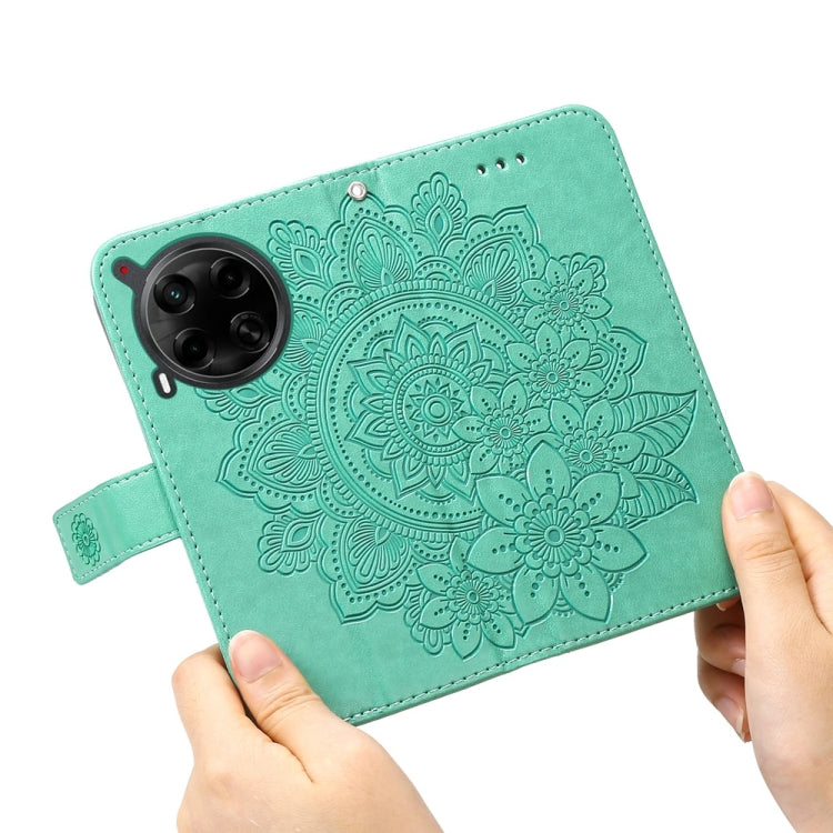 For Tecno Camon 30 4G / 5G Seven-petal Flowers Embossing Leather Phone Case