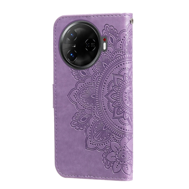 For Tecno Camon 30 Pro Seven-petal Flowers Embossing Leather Phone Case