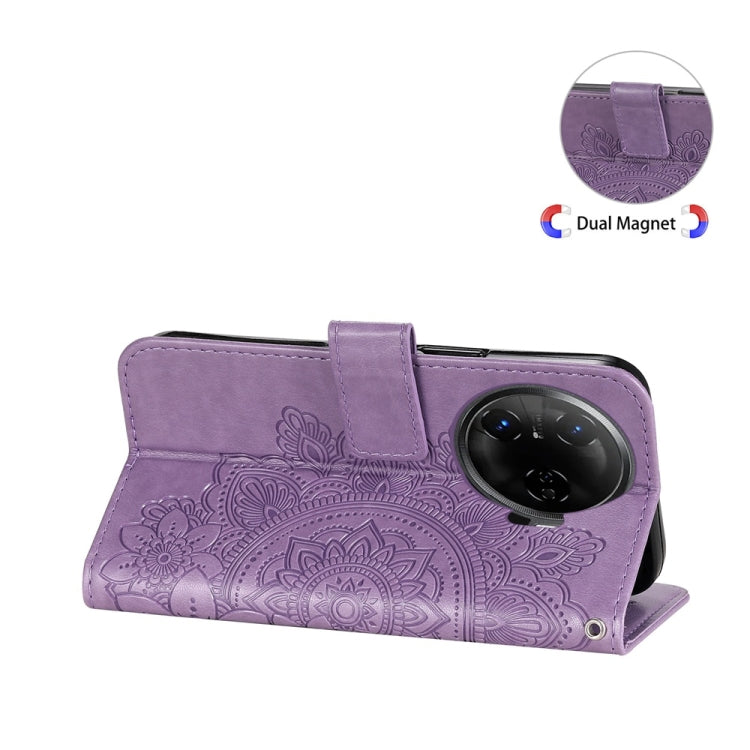 For Tecno Camon 30 Pro Seven-petal Flowers Embossing Leather Phone Case