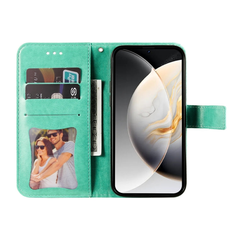 For Tecno Camon 30 Pro Seven-petal Flowers Embossing Leather Phone Case