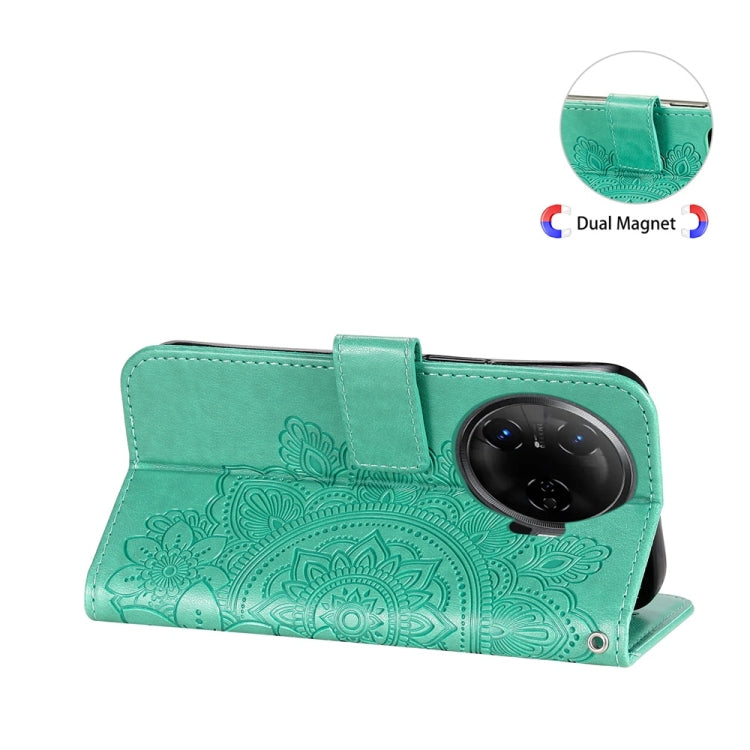 For Tecno Camon 30 Pro Seven-petal Flowers Embossing Leather Phone Case