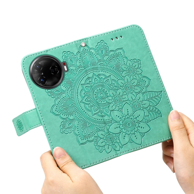 For Tecno Camon 30 Pro Seven-petal Flowers Embossing Leather Phone Case