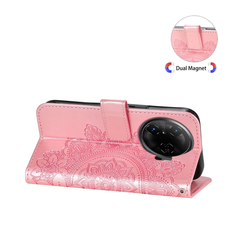 For Tecno Camon 30 Pro Seven-petal Flowers Embossing Leather Phone Case